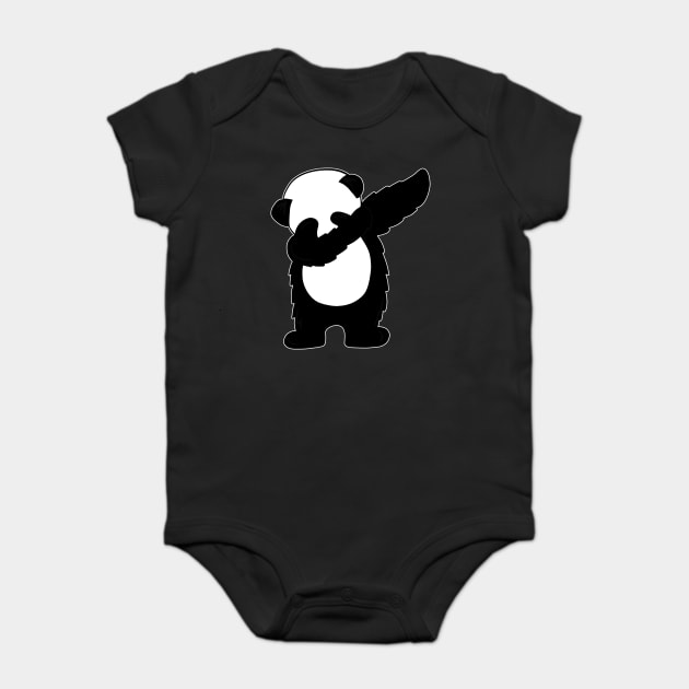 Cute Dabbing Panda Bear Dab Dance Baby Bodysuit by logiamerch